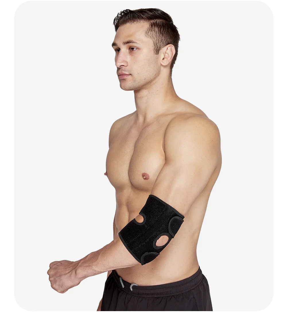 Protection des coudes pour sports de plein air, équipement de fitness, basket-ball, cyclisme, support à ressort, fixation par pression respirante