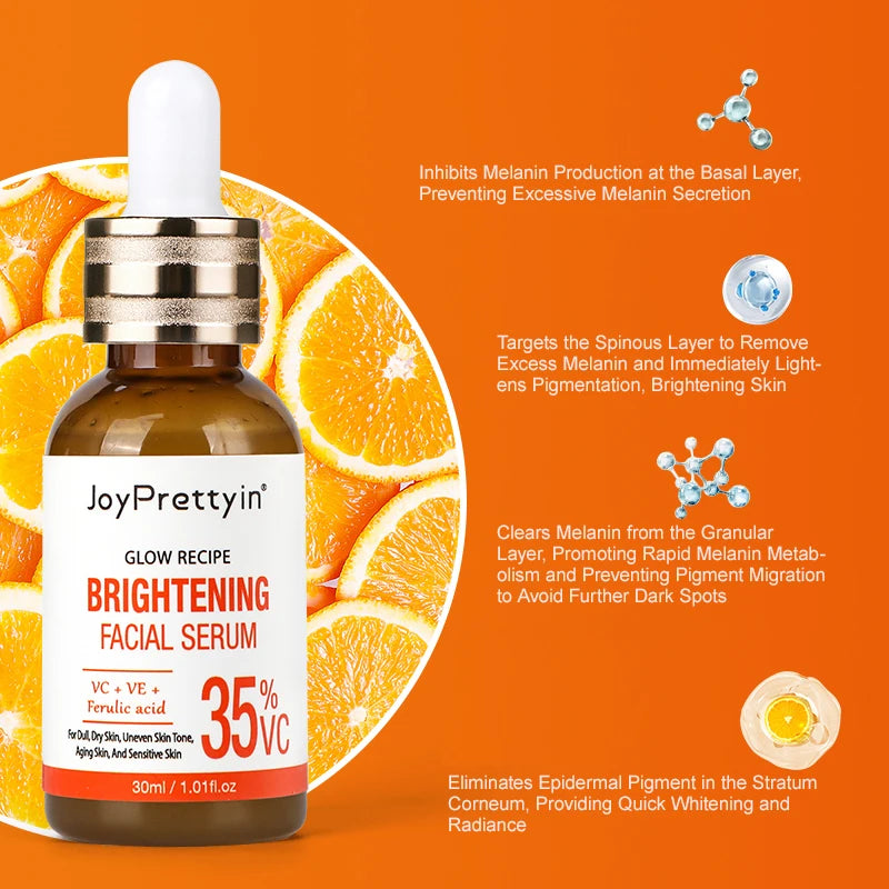 Sérum pour le visage à la vitamine C, blanchissant, élimination des taches foncées, acide hyaluronique, Essence pour le visage, produits de soins pour la peau, 30ML
