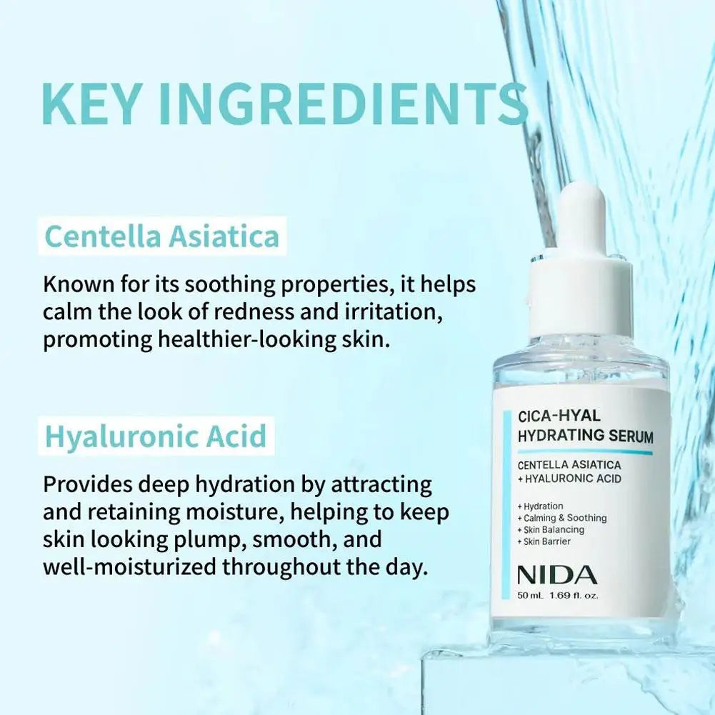 Sérum NIDA CICA-HYAL 50ml Centella Asiatica Soulage les rougeurs Répare la barrière cutanée Hydratant Pour peaux sensibles