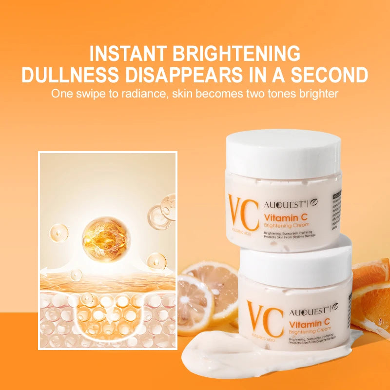 Ensemble de soins pour la peau du visage blanchissant à la vitamine C, dissolvant de taches foncées, crème pour le visage 50ML et Kit de sérum pour le visage 30G, cosmétique Anti-rides