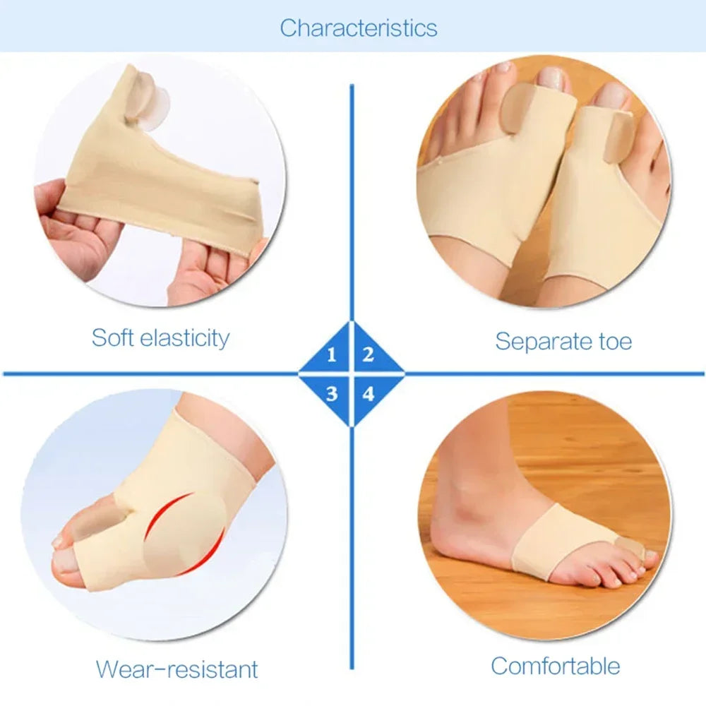 Correcteur d'oignon, séparateur d'orteils pour la relaxation des gros orteils, épurée et étirement pour Hallux Valgus et soutien des oignons, protecteur pour gros orteils