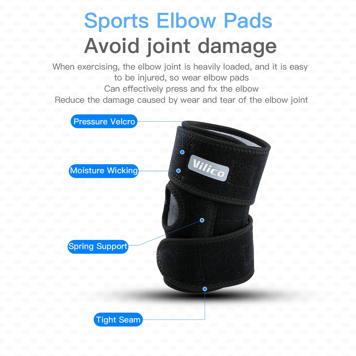 Protection des coudes pour sports de plein air, équipement de fitness, basket-ball, cyclisme, support à ressort, fixation par pression respirante