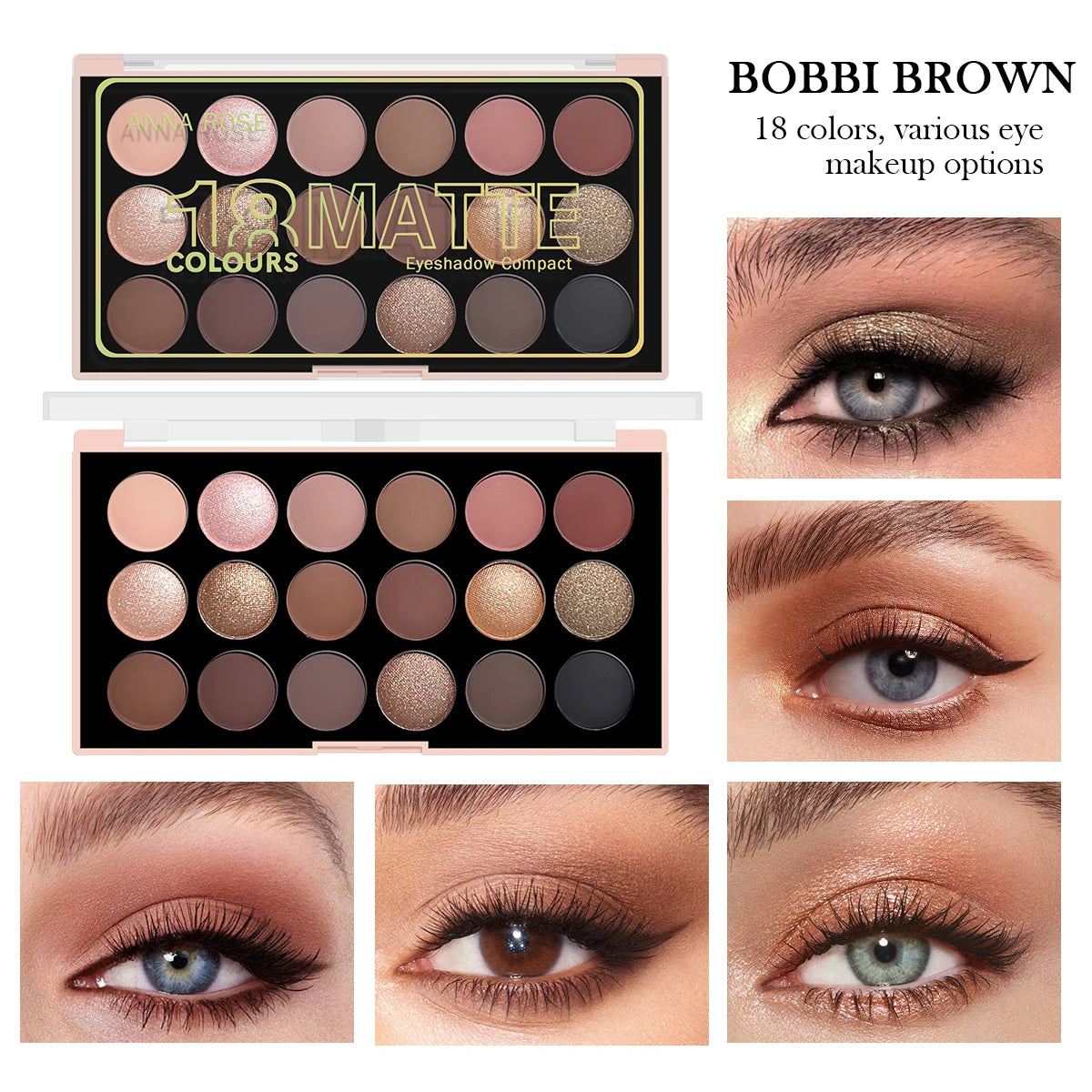 Palette de fards à paupières nacrés, 18 couleurs, mat, scintillant, tons de terre, longue durée, haute Performance, maquillage de beauté