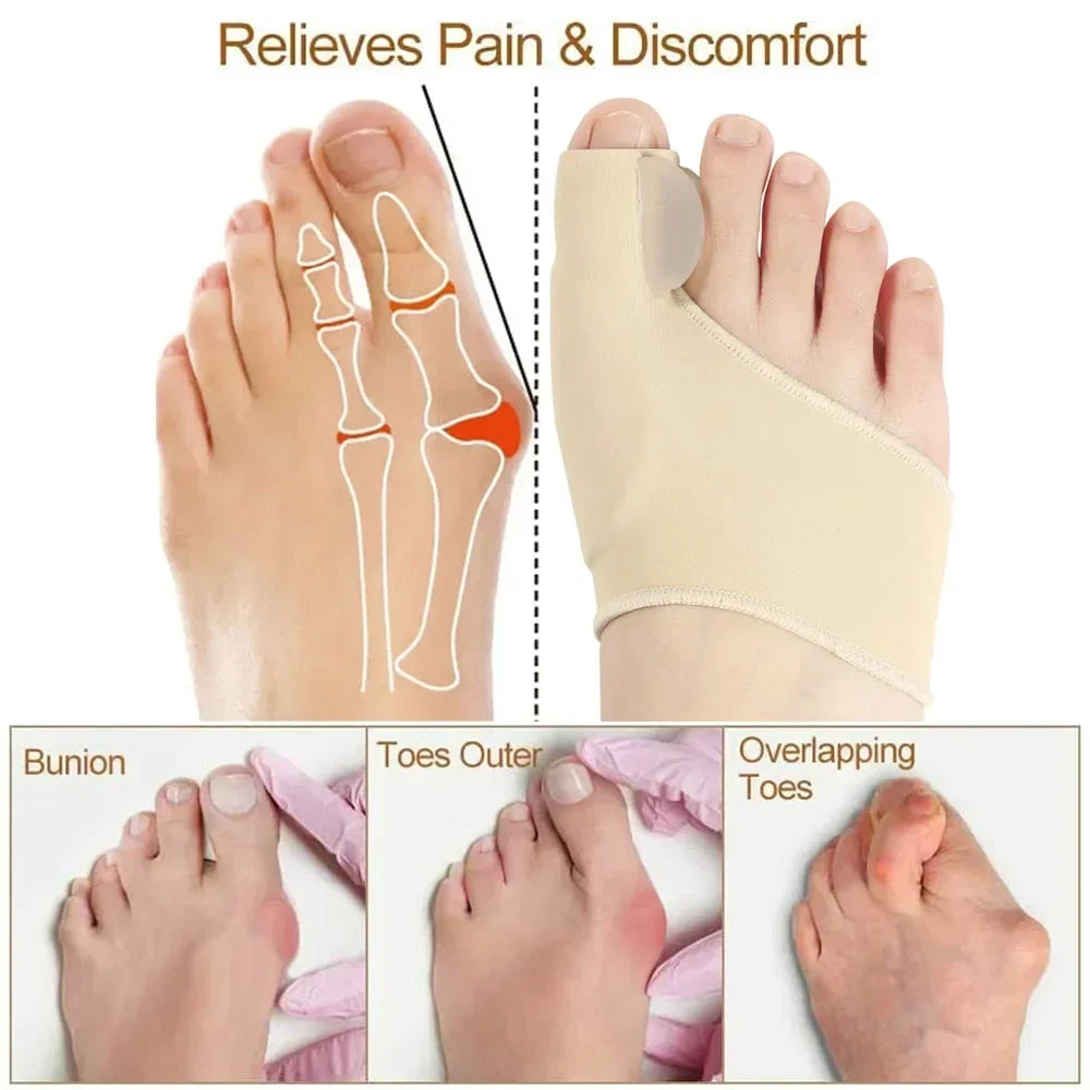 Correcteur d'oignon, séparateur d'orteils pour la relaxation des gros orteils, épurée et étirement pour Hallux Valgus et soutien des oignons, protecteur pour gros orteils