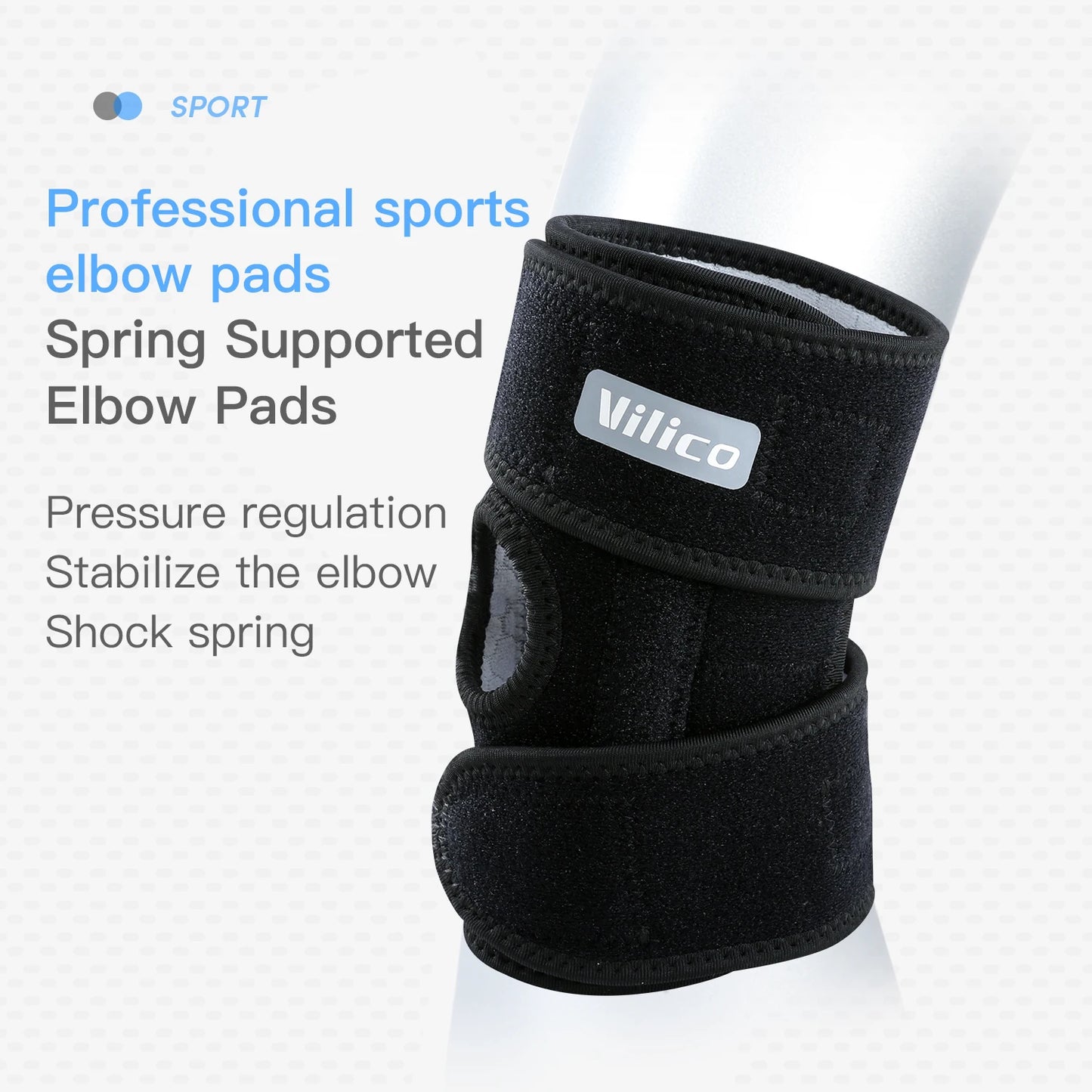 Protection des coudes pour sports de plein air, équipement de fitness, basket-ball, cyclisme, support à ressort, fixation par pression respirante
