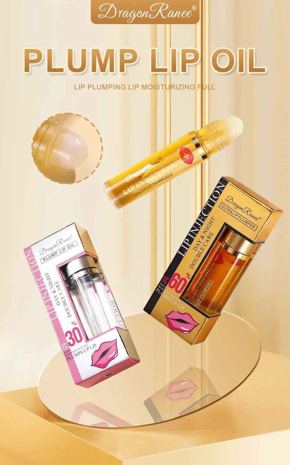 Huile Volumineuse Instantanée, Rouge à Lèvres Hydratant Anti-déformable, Soin Sexy, Maquillage