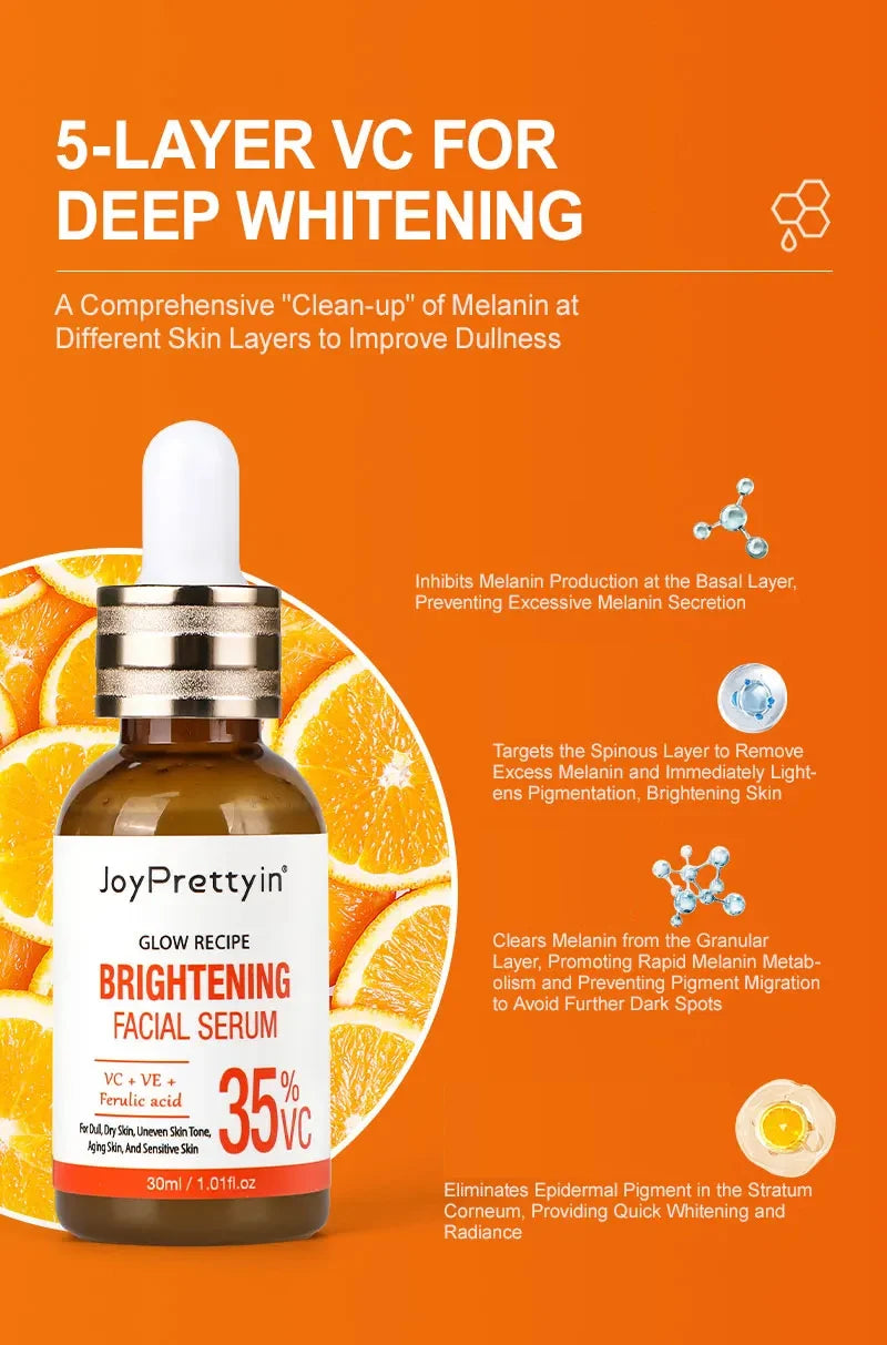Sérum blanchissant pour le visage à la vitamine C, estompe les taches foncées, acide hyaluronique, réparation hydratante, Essence pour le visage terne, produits de soins pour la peau