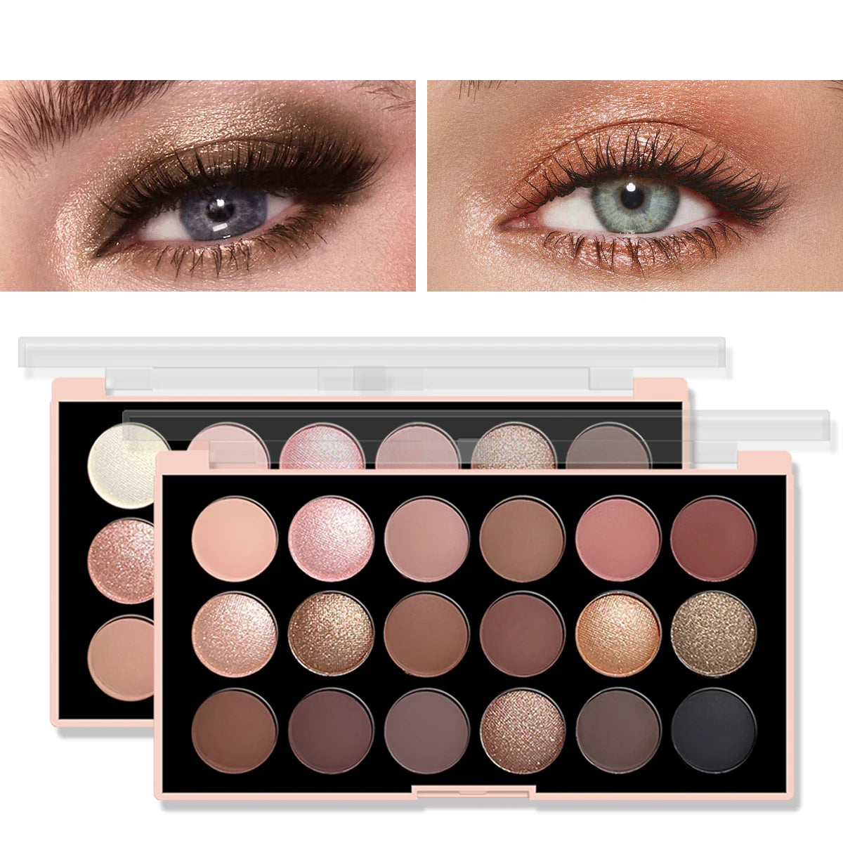 Palette de fards à paupières nacrés, 18 couleurs, mat, scintillant, tons de terre, longue durée, haute Performance, maquillage de beauté