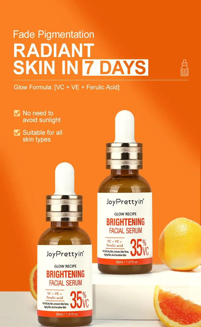 Sérum blanchissant pour le visage à la vitamine C, estompe les taches foncées, acide hyaluronique, réparation hydratante, Essence pour le visage terne, produits de soins pour la peau
