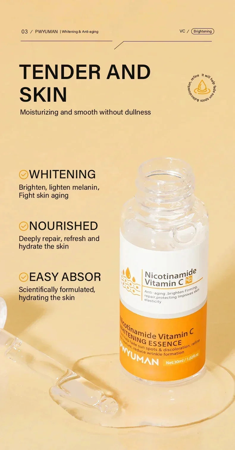 Injuste-Sérum blanchissant pour le visage, élimine les taches foncées et les taches de rousseur, correcteur de mélanine, anti-pigmentation, éclaircit la peau, produits de soins de beauté