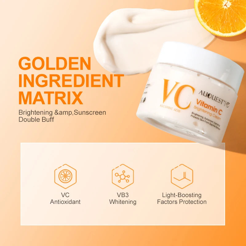 Ensemble de soins pour la peau du visage blanchissant à la vitamine C, dissolvant de taches foncées, crème pour le visage 50ML et Kit de sérum pour le visage 30G, cosmétique Anti-rides