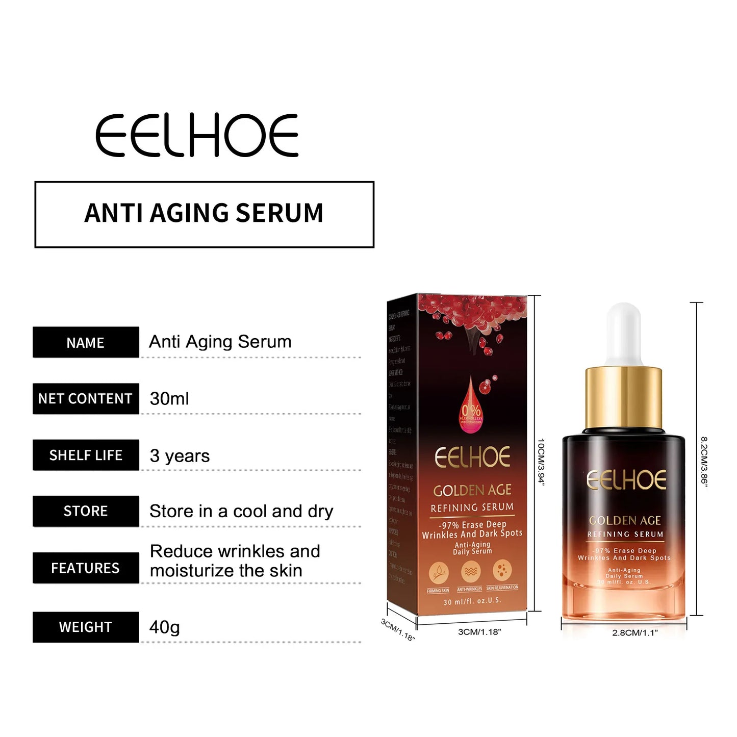 Sérum anti-âge hydratant pour le visage, éclaircit les taches, élimine les déformations, les ridules, raffermit, soins de la peau, blanchissant, produits à l'essence
