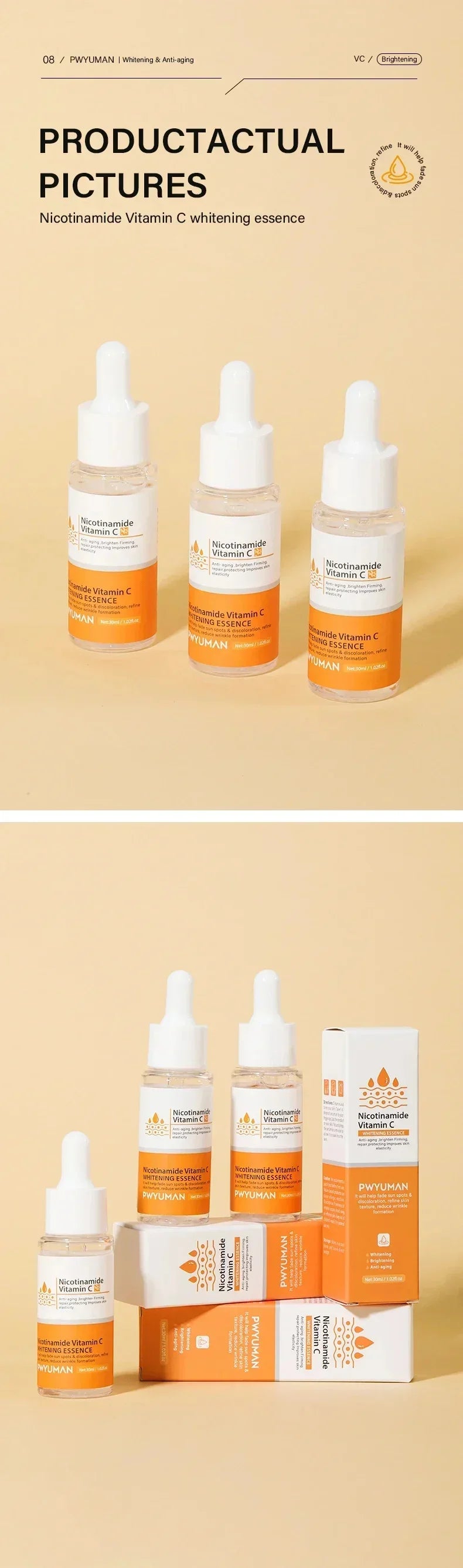 Injuste-Sérum blanchissant pour le visage, élimine les taches foncées et les taches de rousseur, correcteur de mélanine, anti-pigmentation, éclaircit la peau, produits de soins de beauté