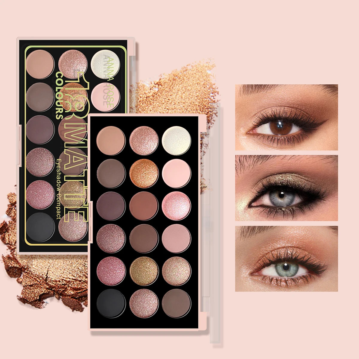 Palette de fards à paupières nacrés, 18 couleurs, mat, scintillant, tons de terre, longue durée, haute Performance, maquillage de beauté