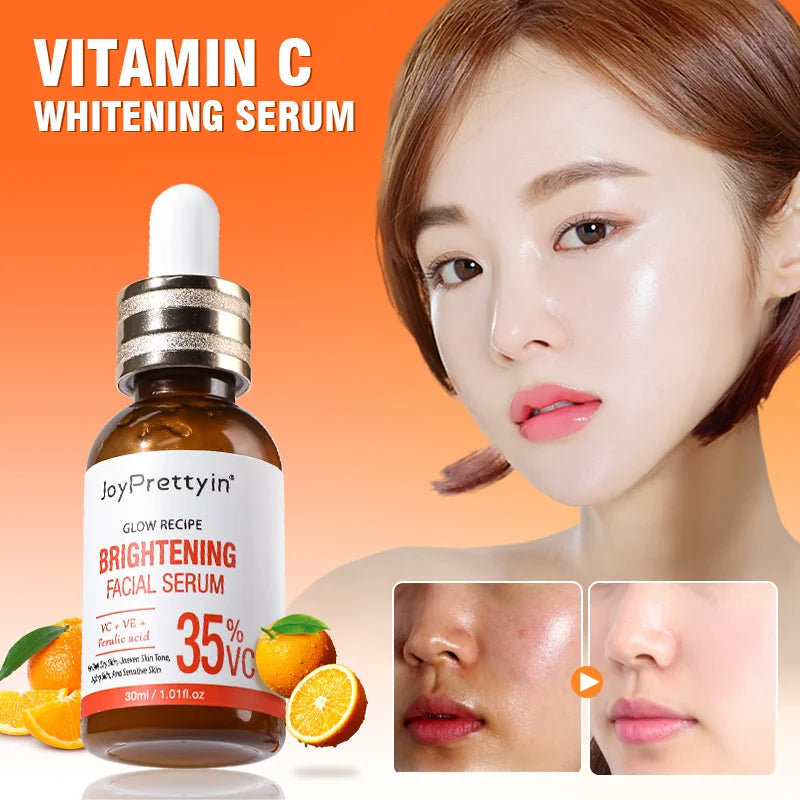 Sérum blanchissant pour le visage à la vitamine C, estompe les taches foncées, acide hyaluronique, réparation hydratante, Essence pour le visage terne, produits de soins pour la peau