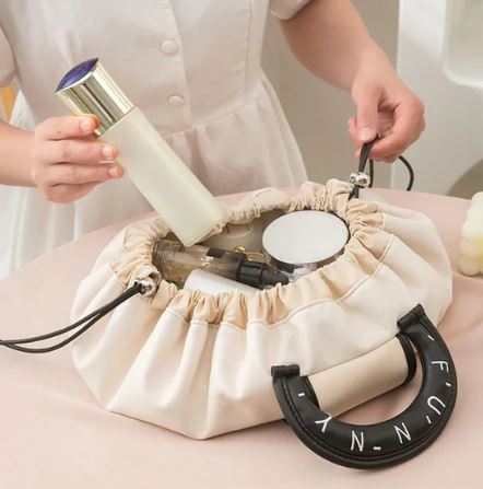 Sac de maquillage à cordon trousse maquillage portable organisateur
